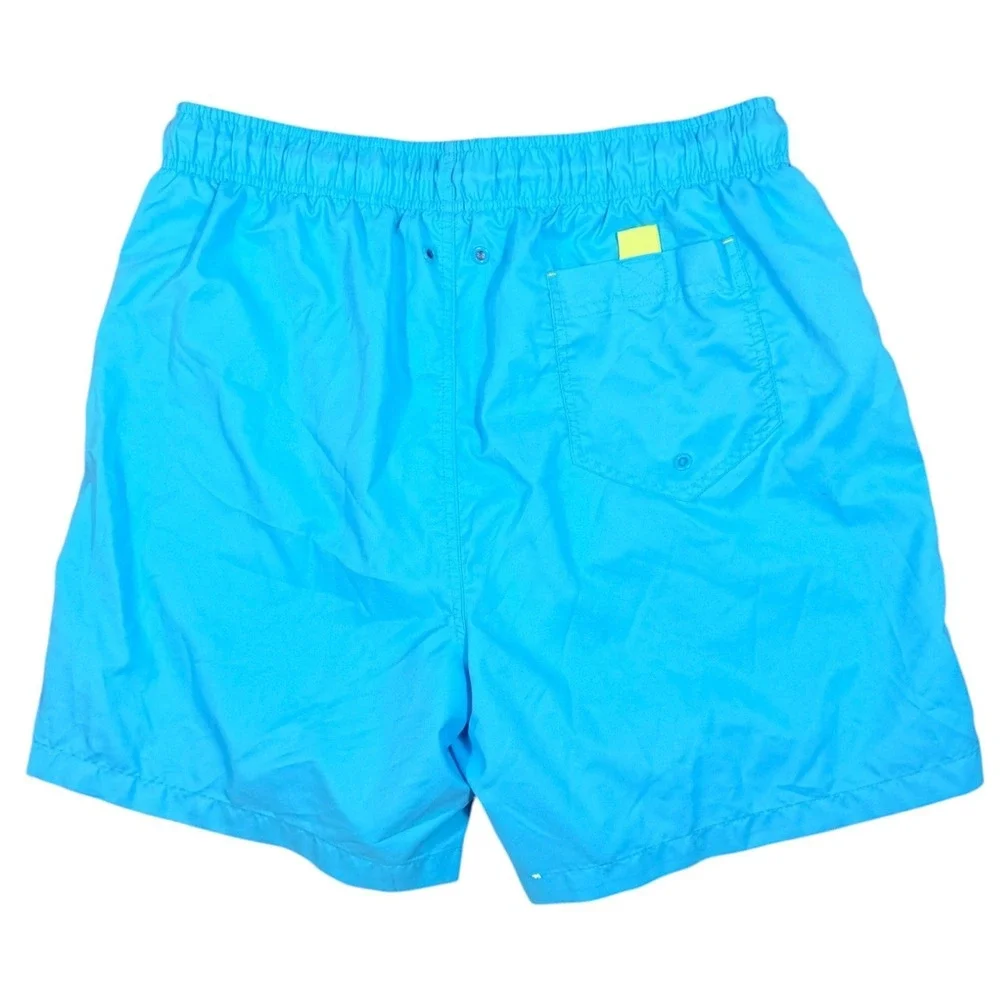 Laguna Swim Trunks Mens Large Blue Neon‎ Drawstring Mesh Lined Board Shorts